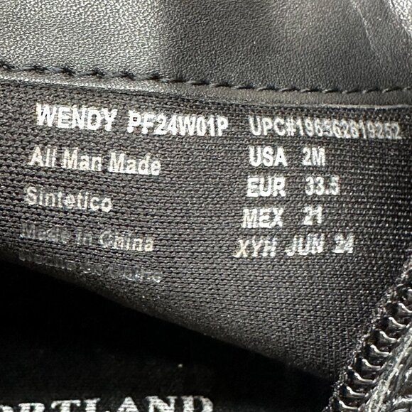 Portland Boot Company Wendy Black Harness Ankle Boots Size 2M Girls Faux Leather - Picture 9 of 10